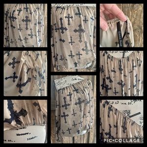 Sheer cross blouse